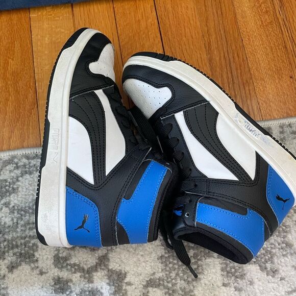 Puma Kids’ Rebound Layup High Top Sneakers Blue, Boys’ Size 3 - Picture 5 of 8